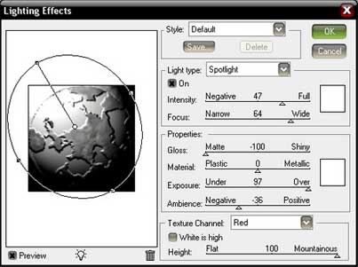 Land layer with lighting
