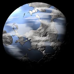 Planet with clouds